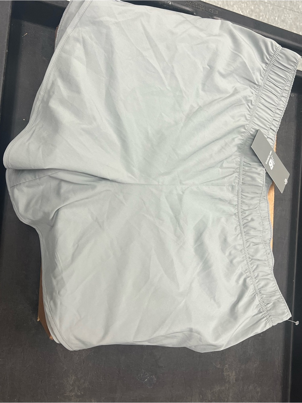 New Balance Gray Running Shorts with Elastic Waist and Drawstring